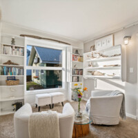 Quiet reading nook inside Bayview Cottage