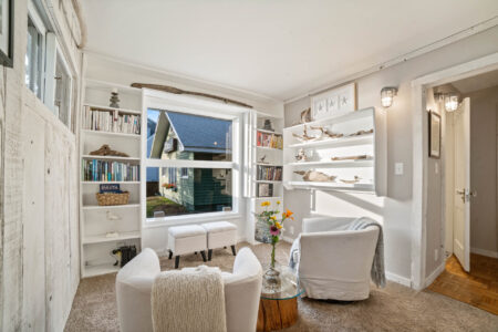Quiet reading nook inside Bayview Cottage