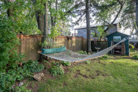 Hammocks and swing in the private yard