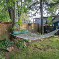 Hammocks and swing in the private yard