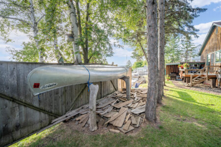 Kayaks and canoe available for guest use at Bayview Cottage