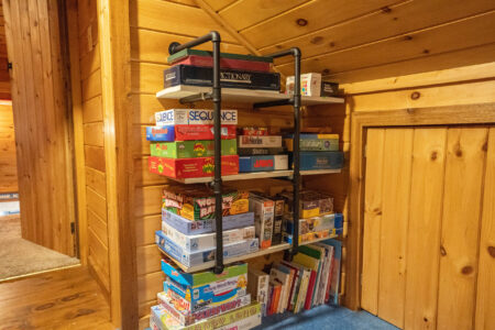 Board games and activities available for guests